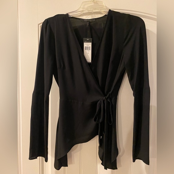 BCBGMaxazria Janine Wrap Shirt with Split Sleeves - Picture 2 of 4